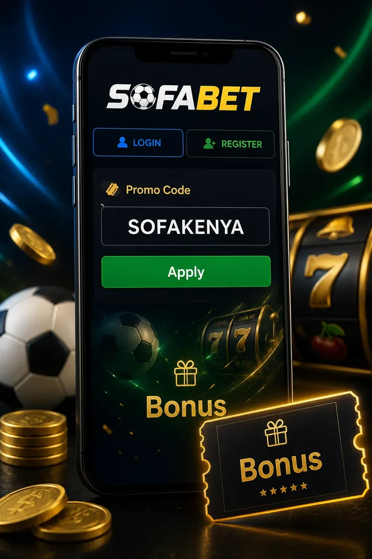 Entering the SOFAKENYA welcome bonus code at registration